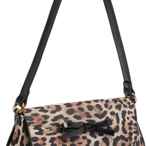 Women's Cheetah Leopard Print Bow Y2K Shoulder Bag - Picture 1 of 5